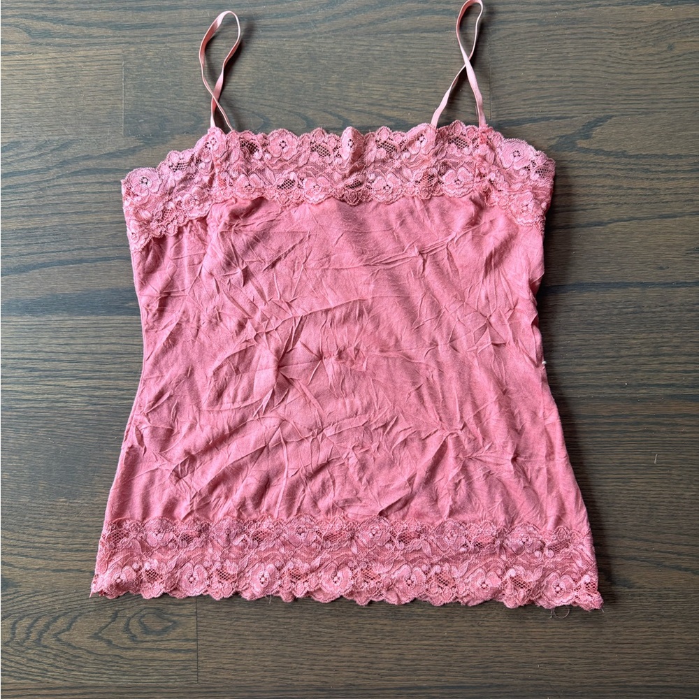 Lace Trim Crinkle Cami